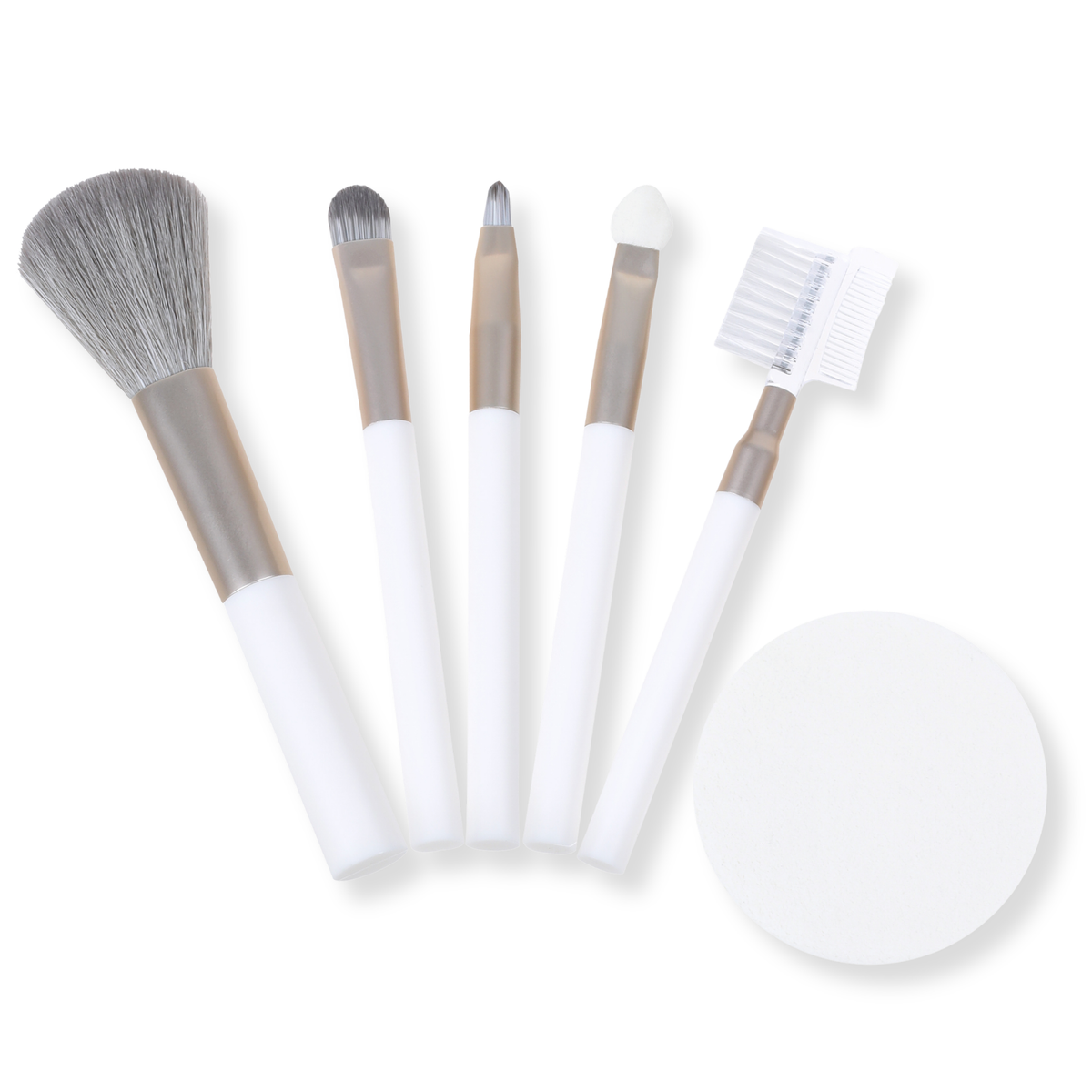 Cosmetic Tool Kit Blusher Brush Eyeshadow Brush Eyeshadow Applicator Brow & Lash Comb Foundation sponge by basicare