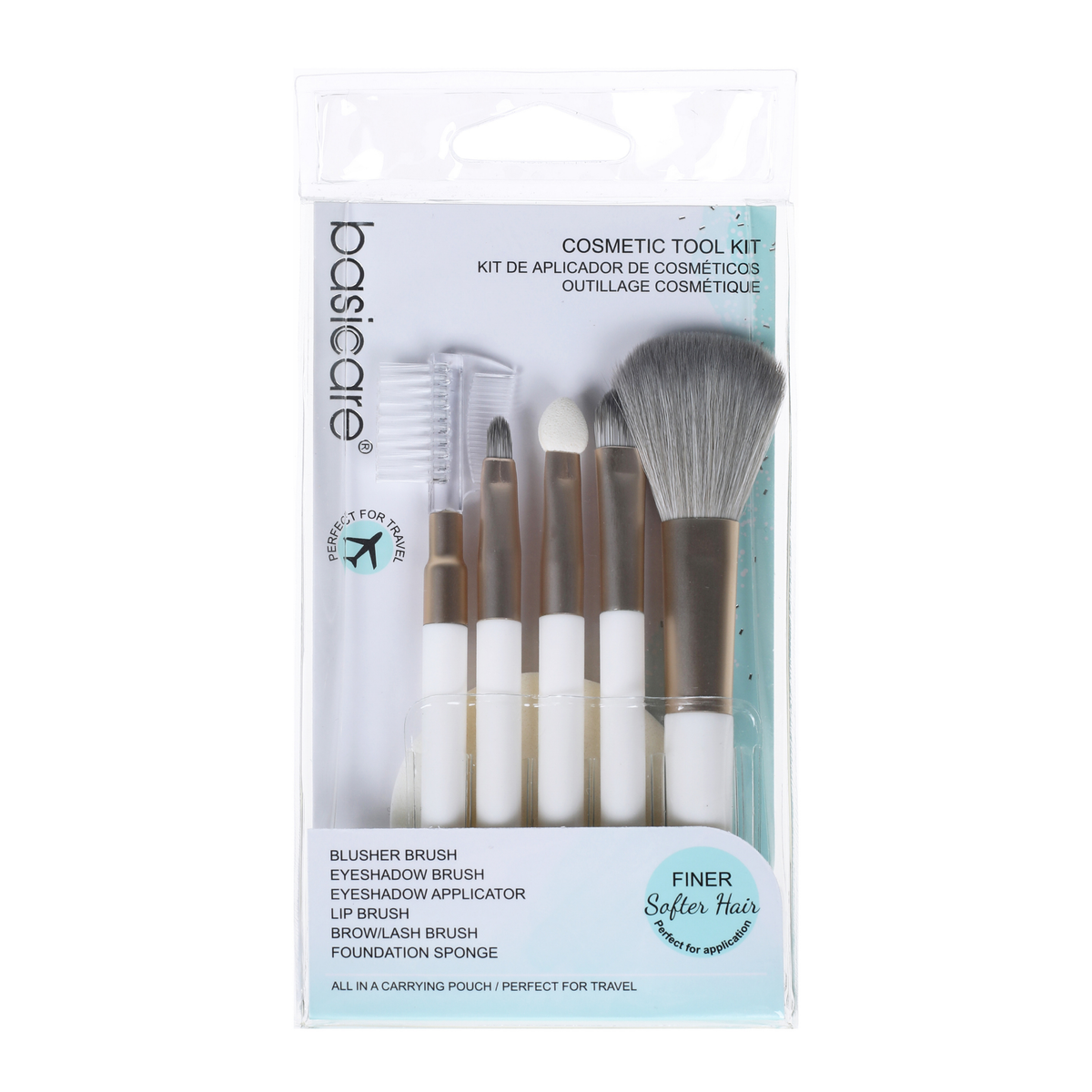 Cosmetic Tool Kit Blusher Brush Eyeshadow Brush Eyeshadow Applicator Brow & Lash Comb Foundation sponge