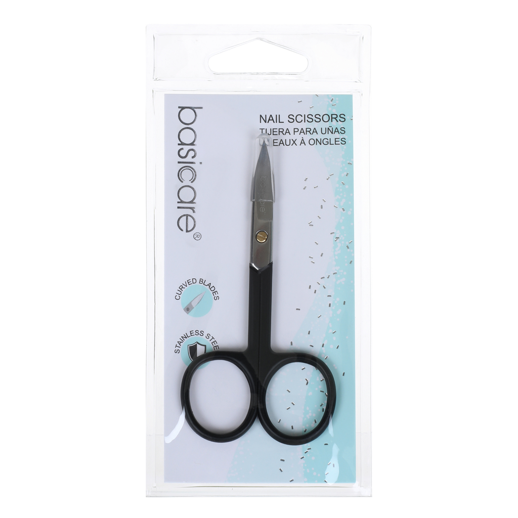 Rubber Grip Nail Scissor Curved Blade by basicare