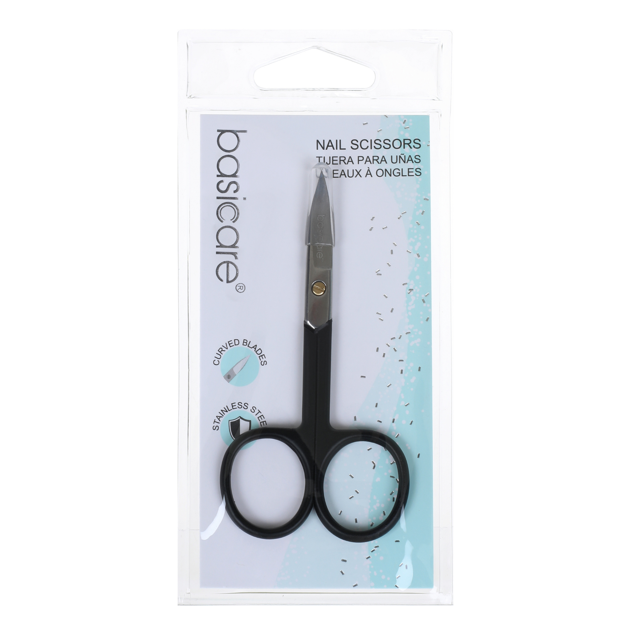 Rubber Grip Nail Scissor Curved Blade by basicare