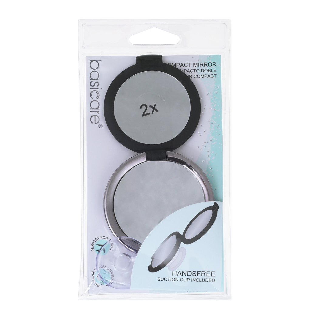 Hands Free Duo Compact Mirror 1x/2x with Suction Cup