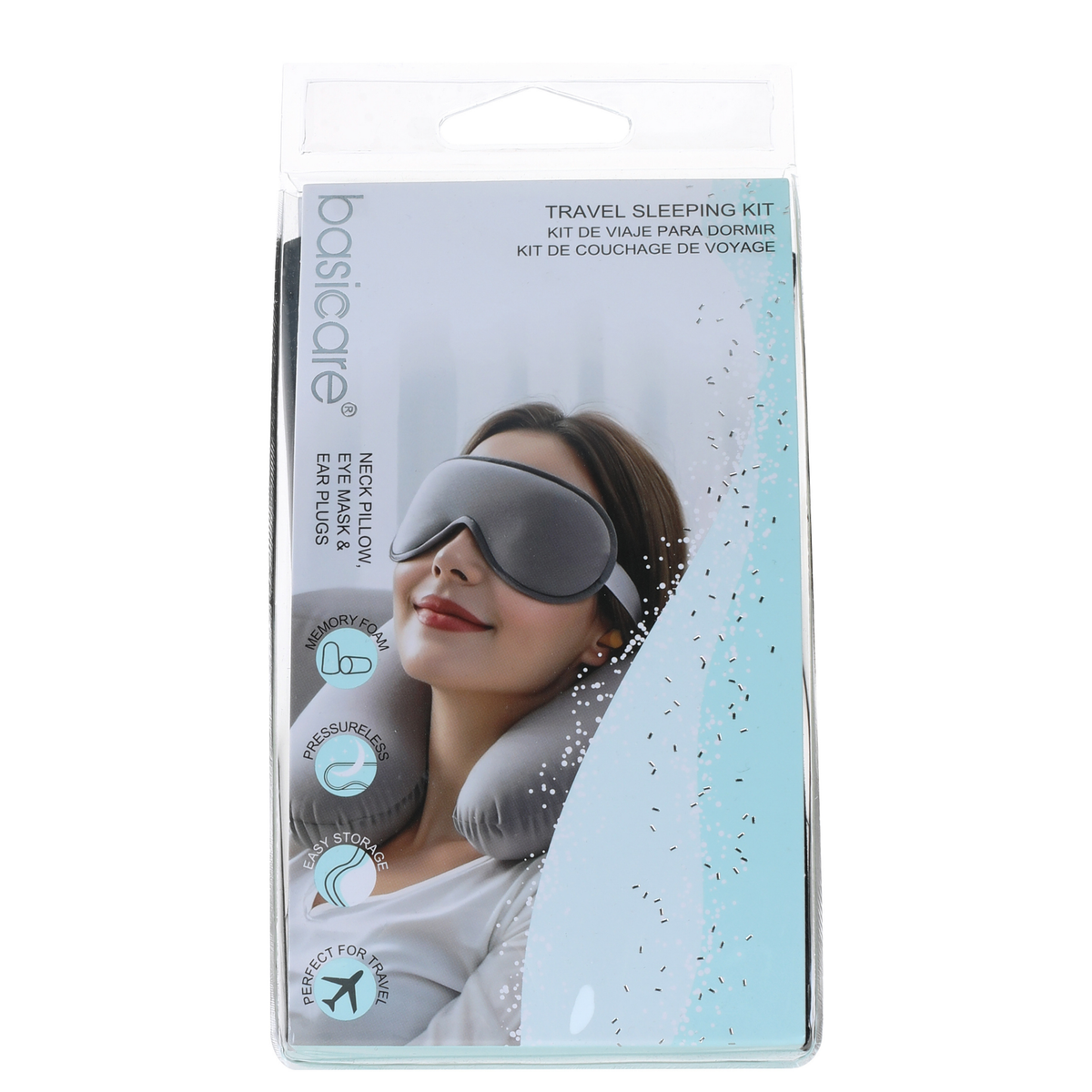 Travel Sleep Kit with Neck Pillow, Eye Mask & Ear Plugs