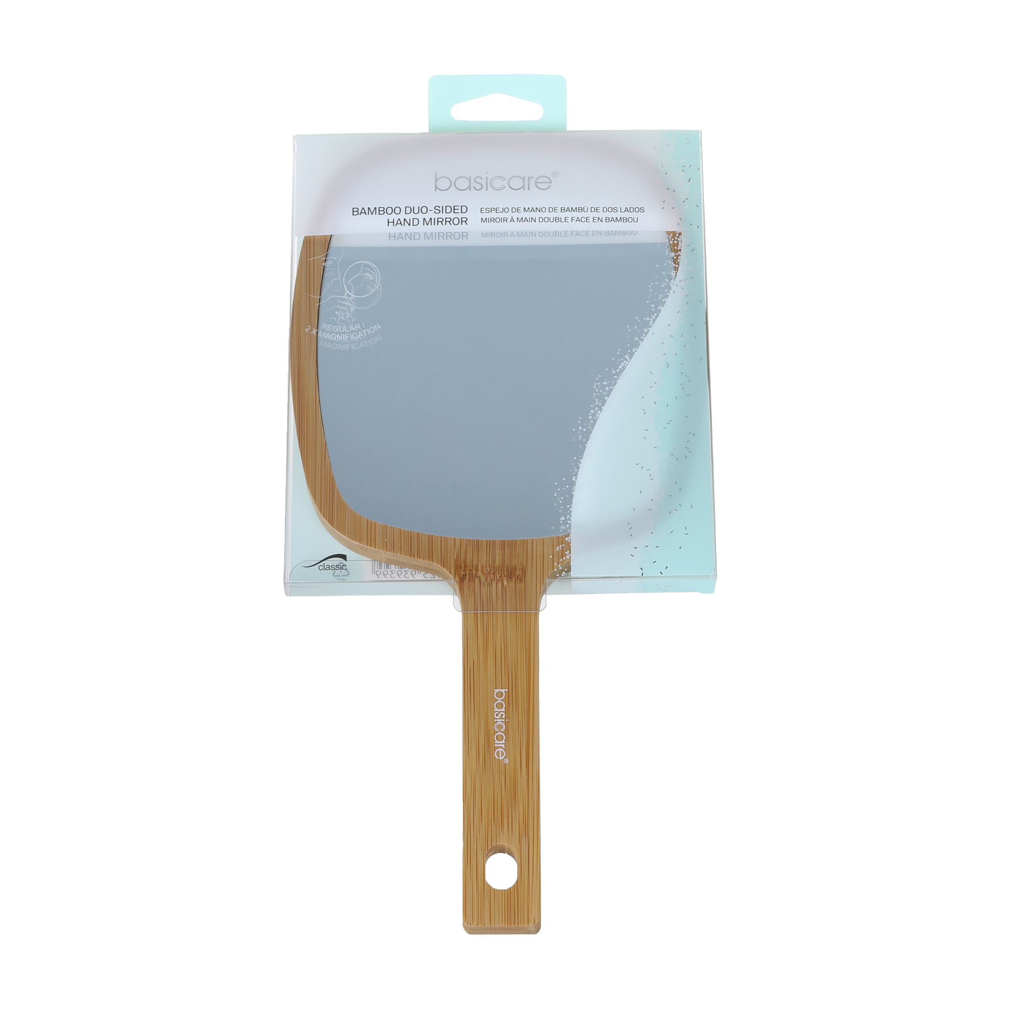 Bamboo Hand Mirror, Dual Side 1x/2x