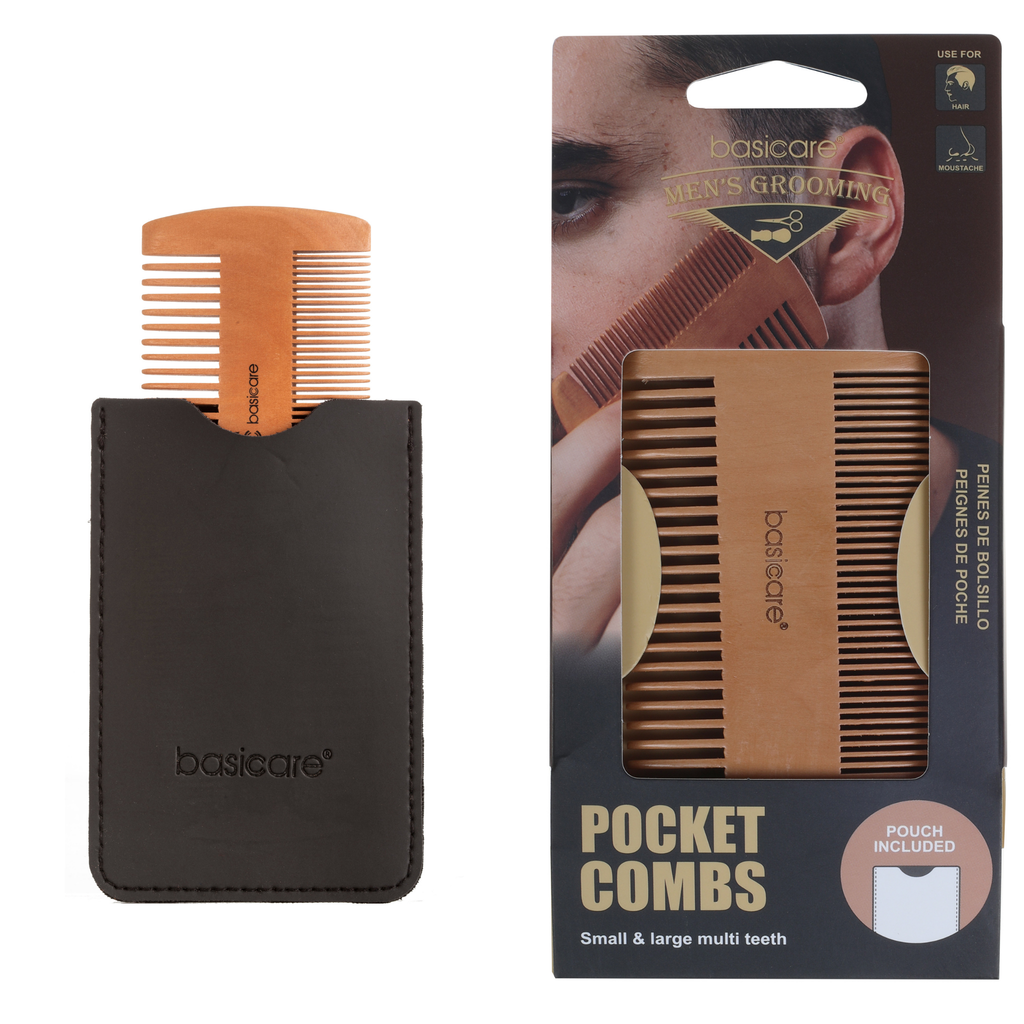 Wooden Pocket Comb with Pouch by basicare