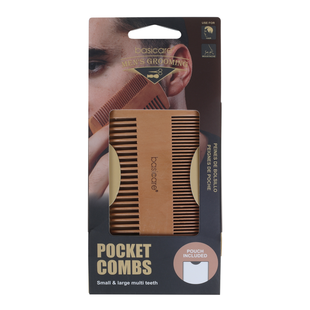 Wooden Pocket Comb with Pouch by basicare