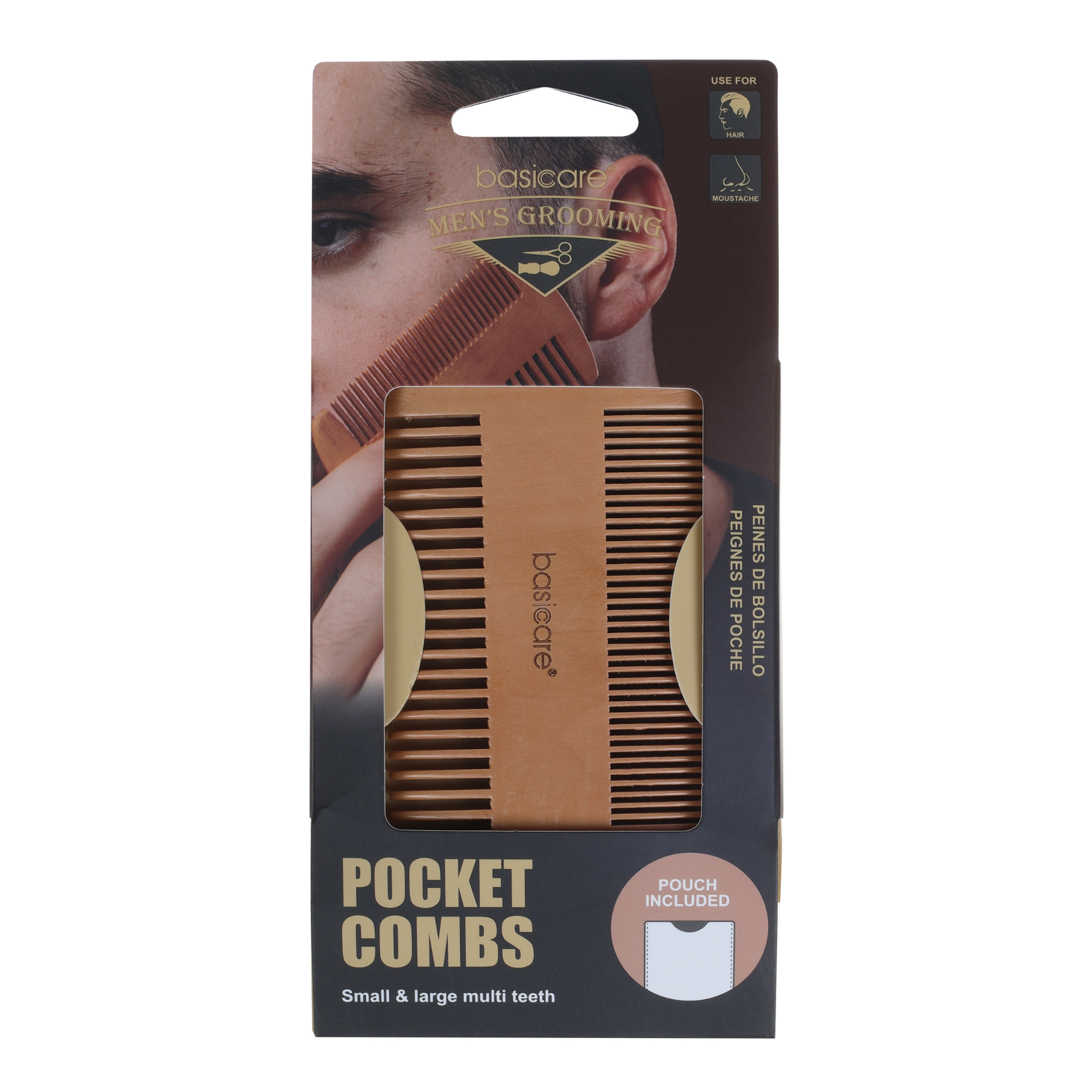 Wooden Pocket Comb with Pouch