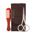 Moustache Trimming Kit Precision Hair Scissors Moustache Comb/Brush Storage Pouch by basicare