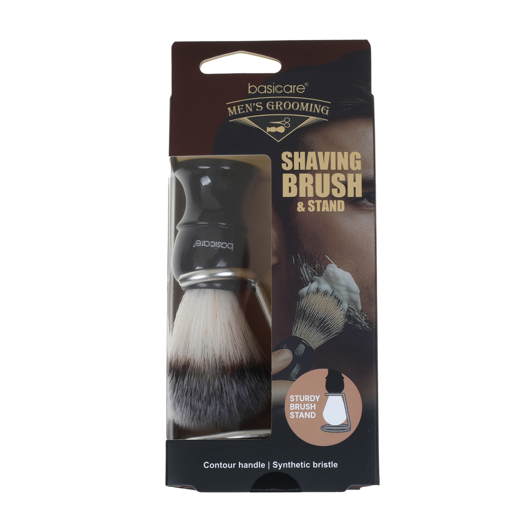 Shaving brush with Stainless Steel Stand Premium Sinthetic Bristles