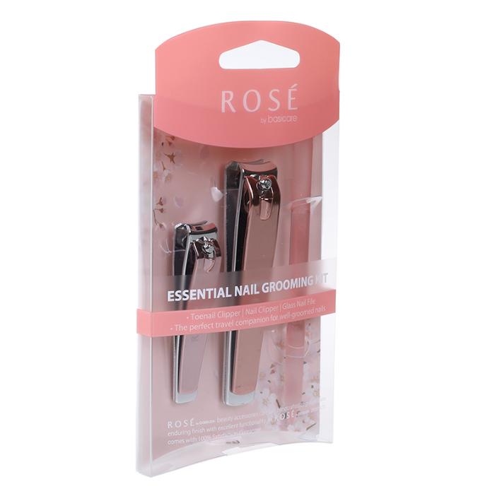 Rose Essential Nail Grooming Kit – Two Clippers & Glass File