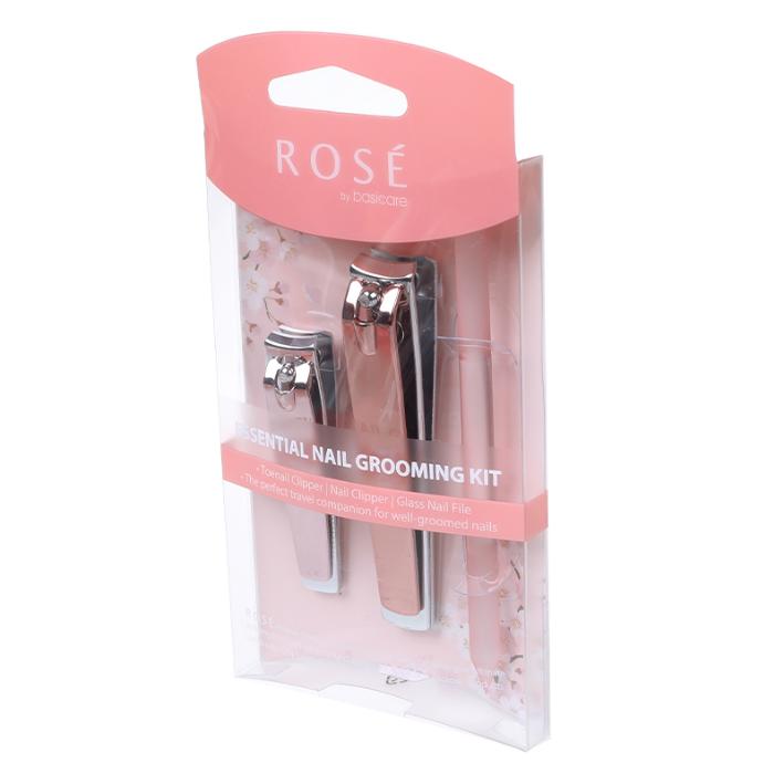 Rose Essential Nail Grooming Kit – Two Clippers & Glass File