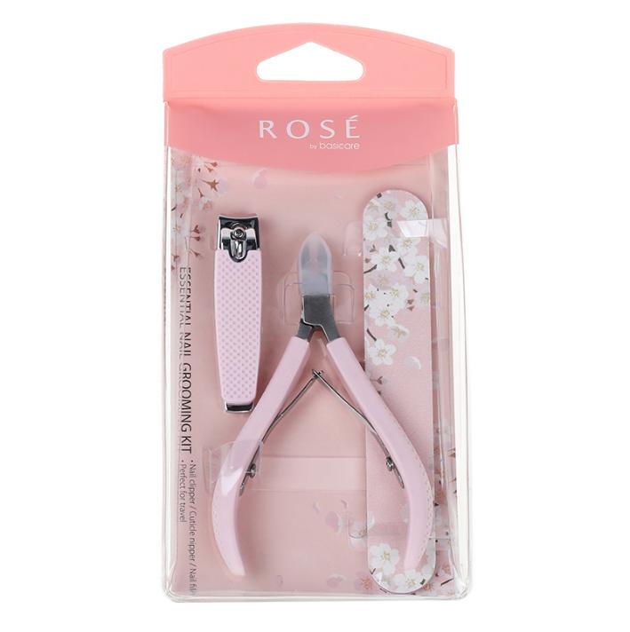 Rose Essential Nail Grooming Kit – Clipper, Cuticle Nipper & File