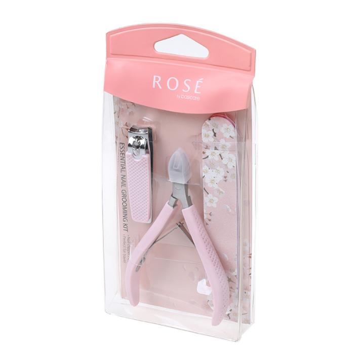 Rose Essential Nail Grooming Kit – Clipper, Cuticle Nipper & File