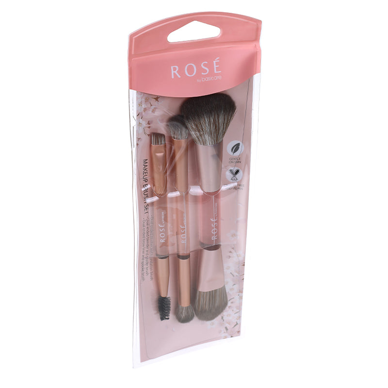 Rose Makeup Brush Set – 3 Dual-Ended Brushes