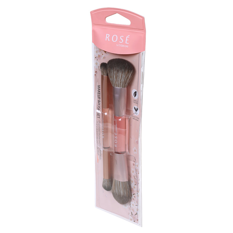 Rose Makeup Brush Set – 2 Dual-Ended Brushes