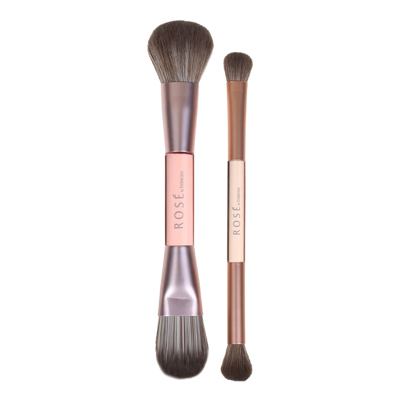 Rose Makeup Brush Set – 2 Dual-Ended Brushes