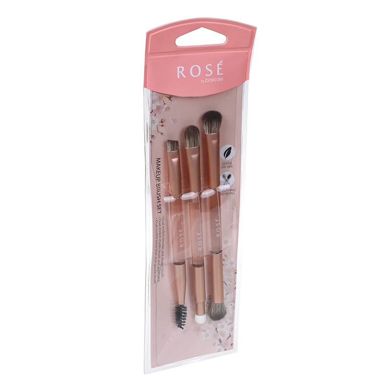 Rose Eye Makeup Brush Set – 3 Dual-Ended Brushes