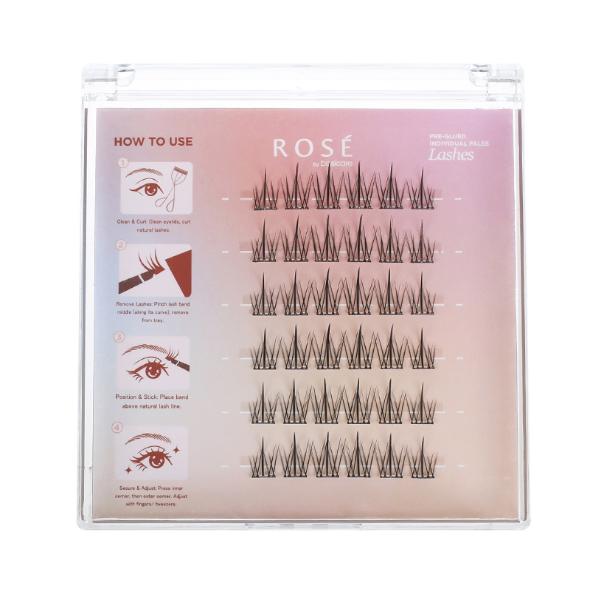 Rose Pre-Glued Individual False Lashes – Blossom 36pcs