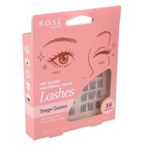 Rose Pre-Glued Individual False Lashes – Stage Queen 36pcs