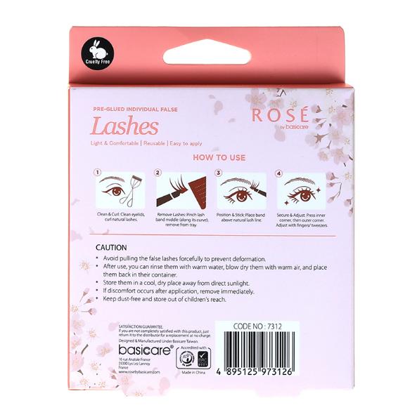 Rose Pre-Glued Individual False Lashes – Whispering Bloom 36pcs