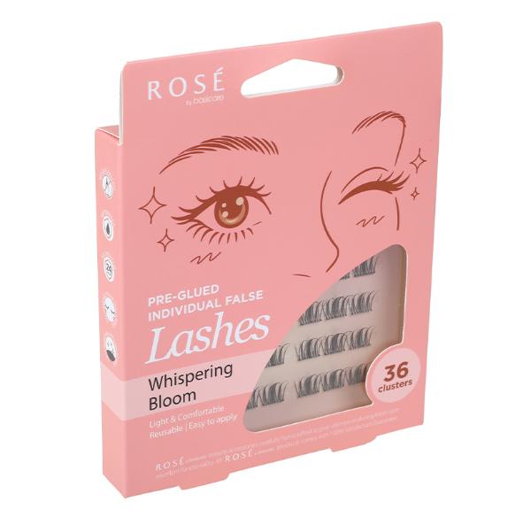 Rose Pre-Glued Individual False Lashes – Whispering Bloom 36pcs