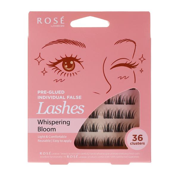 Rose Pre-Glued Individual False Lashes – Whispering Bloom 36pcs