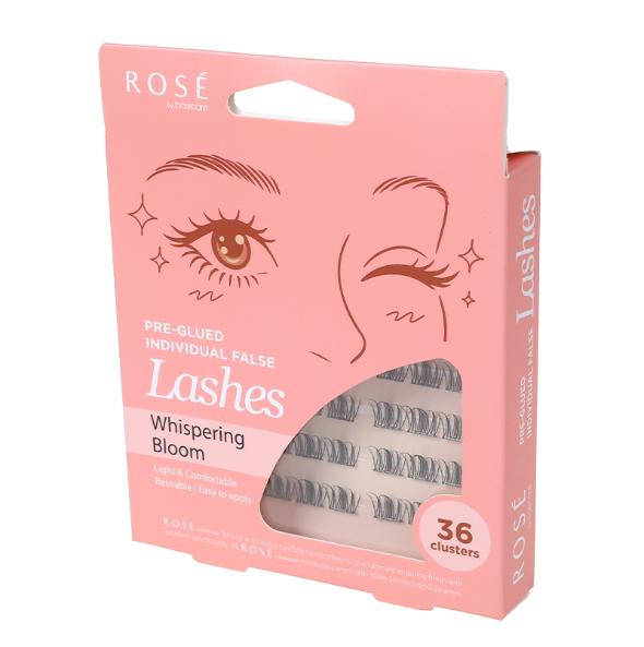 Rose Pre-Glued Individual False Lashes – Whispering Bloom 36pcs