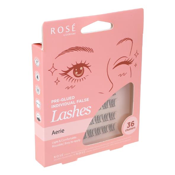 Rose Pre-Glued Individual False Lashes – Aerie 36pcs