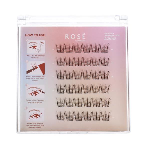 Rose Pre-Glued Individual False Lashes – Aerie 36pcs
