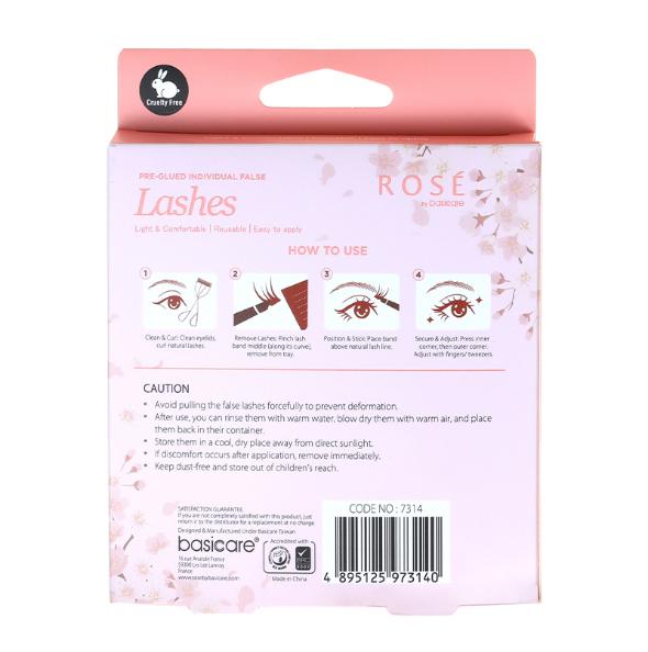 Rose Pre-Glued Individual False Lashes – Wispy Fluke 36pcs