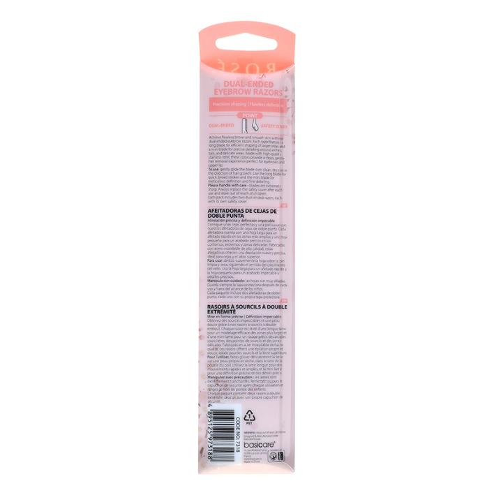 Rose Dual-Ended Eyebrow Razors – Pack of 2