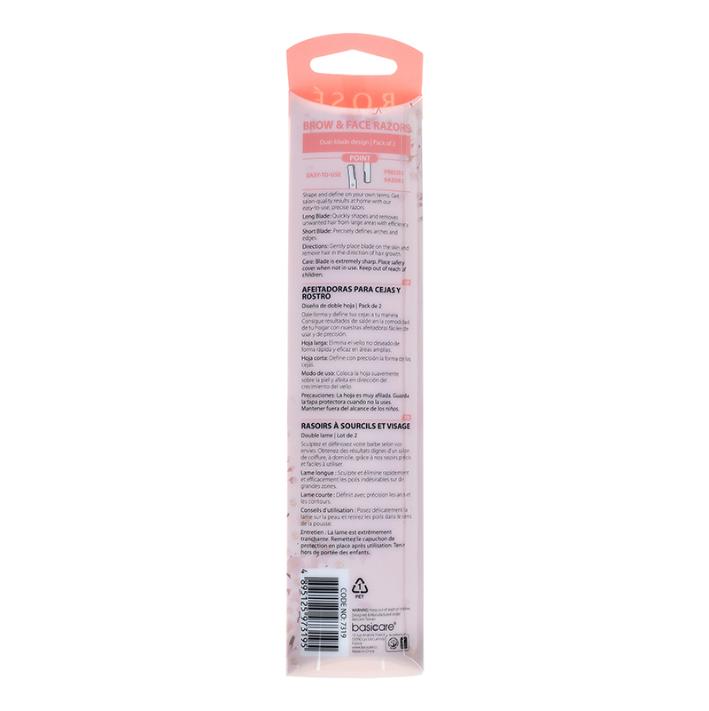 Rose Brow & Face Razors – Dual-Blade Design, Pack of 2