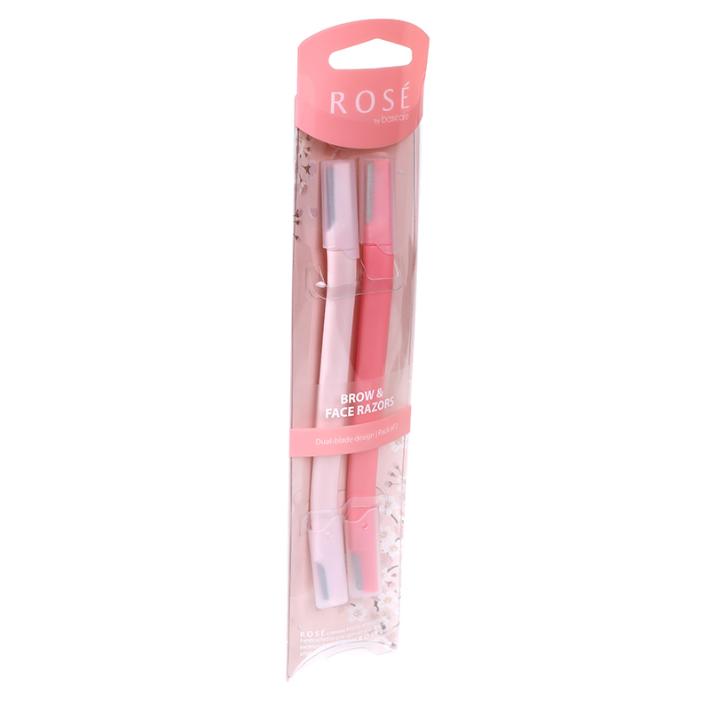 Rose Brow & Face Razors – Dual-Blade Design, Pack of 2