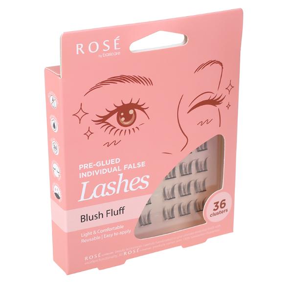 Rose Pre-Glued Individual False Lashes – Blush Fluff 36pcs