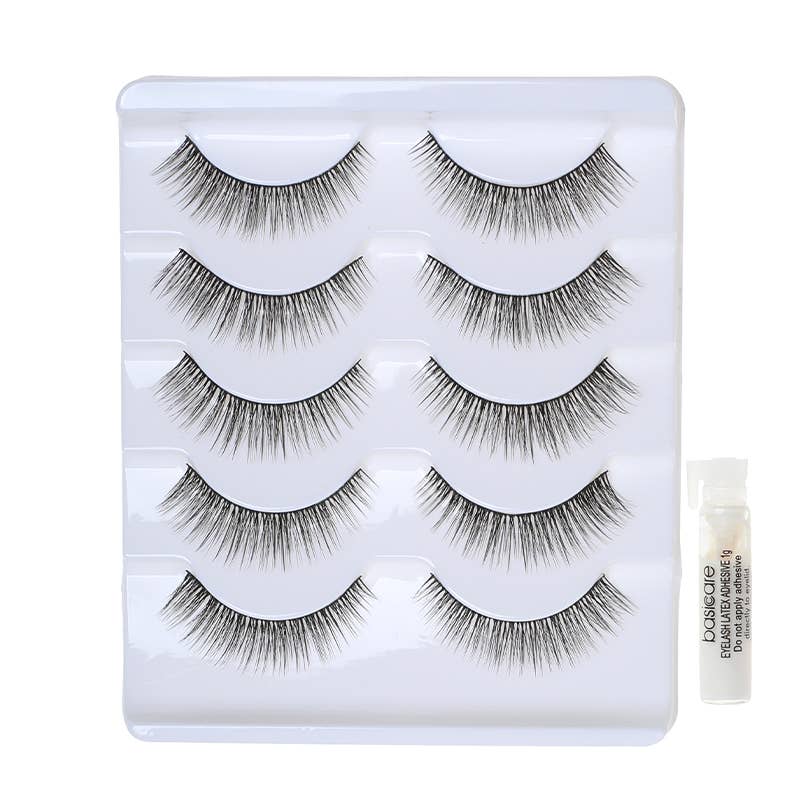 Styling False Eyelashes - 5 Pairs with Glue - product view 2
